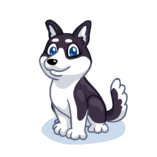 Max the husky puppy waving hello
