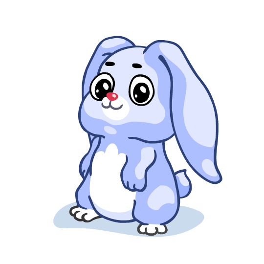 Oona the rabbit waving hello